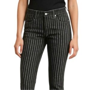ZARA Black White Pinstripe Pants Slacks Pockets Striped Size 34